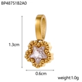 Macro view of gold star pendant with zircon showing 1.3cm size and 1.0g weight details - BP48751B2A0 / Clear White
