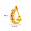 U-shaped gold screw back stud earring with double-row cubic zirconia and size markings - Wide Row Style (2615-7#) / Gold