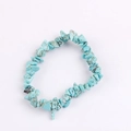 Elastic handmade bracelet featuring irregular sky blue natural stone beads and textures - Turquoise