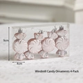 Pink Christmas candy ornaments with silver glitter, set of 4 pieces in 9x4cm size - Pink Windmill Candy 4Pcs Set