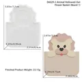 Macro view of lion animal shaped silicone mold with detailed product dimensions for DIY crafts - Lion Plate Mold