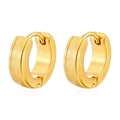 Aros de acero inoxidable dorados pulidos y mate para un estilo de moda minimalista - Dorado