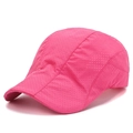 Gorra de malla transpirable en rosa vibrante, tejido ligero de verano para mujer - Ajustable / Rosa Rojo