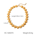 Détail du collier coquillage en acier doré 18K avec longueur 35+5cm et spécifications - Collier Coquillage (HC-N40374)