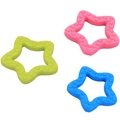 Lot de 3 jouets à mâcher en silicone en forme d'étoile pour chiens en vert, rose et bleu - Étoile