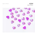 Purple aurora heart nail charms 6x6mm with faceted glass finish for DIY manicure art - A256 Heart Shape Purple Aurora