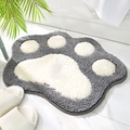 Tappeto da bagno a forma di zampa di gatto grigio e bianco con consistenza morbida - 45x60cm / Grigio