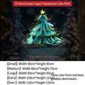 Christmas tree window decal size guide with static cling features and various dimensions - Small (40x45cm)