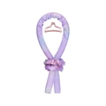 Heatless hair curler set in purple pink gradient satin with two scrunchies and a claw clip - Light Purple Pink (With Clip)