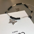 Halsketting in etnische stijl met zwarte kralen en zilveren vlinderhanger in retro-afwerking - Stijl 8# Ketting-Zwart (Vlinder)