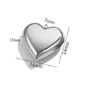 Silver heart pendant necklace with 34mm flat polished surface and detailed dimensions - 34mm (9.85g)