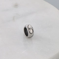 Polished silver titanium steel cylinder bead with large hole for DIY jewelry making - Smooth Polished Style (KLJ9060-KJX)
