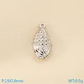 Silver 3D corn pendant 19x10mm in stainless steel for DIY jewelry making - Silver Corn Style (KLJ10050-Z)