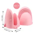 Pink shark-shaped silicone heat resistant oven mitts with anti-slip grip and hanging hole - Large Thickened / Pink