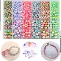 24-compartment storage box with gradient DIY pearl beads for jewelry and nail art - 24 Grids Colorful Gradient Pearl Set 1890pcs