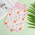 Floral print summer mesh vest for small dogs and cats with pink shoulder straps - XS / Abstract Pink Floral