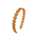 Detail of orange matte acrylic flower headband with small daisy patterns for women - Orange