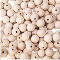 Natural 16mm unfinished wooden round beads with pre-drilled holes for DIY jewelry - Original Color