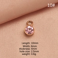 Pink birthstone charm in stainless steel setting, size 10x6mm for jewelry making - Light Pink