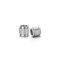 Silver stainless steel cylindrical beads with diagonal texture for DIY jewelry making - 8x8x5mm Diagonal Stripe Barrel / Steel