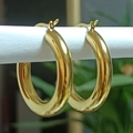 Orecchini a cerchio spessi in oro lucido per donna in acciaio inossidabile - 20mm / Oro