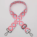 Adjustable wide replacement strap with pink blue floral pattern and metal hooks - Style 580 / Gunmetal