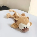 Astuccio di peluche a forma di leone cartone animato marrone con chiusura a cerniera - Macaco