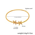 Dettaglio del bracciale a forma di stella marina in acciaio dorato con zirconi 5A lucidi - Oro Doppia Stella Marina (Z427)