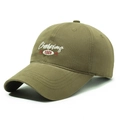 Olive green baseball cap with white Champions 1985 embroidery and curved brim - Adjustable / Army Green