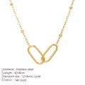 Collar minimalista de acero inoxidable oro 14K con colgantes de óvalos entrelazados - Dorado