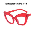 Cat eye blue light blocking glasses frame in stylish transparent wine red finish - Transparent Wine Red