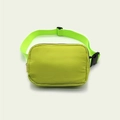 Neon green waterproof nylon belt bag with black adjustable strap and plastic buckle - Grass Green