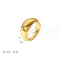 18K vergoldeter Edelstahl-Domring mit 10,2 mm Breite und 18,7 mm Innendurchmesser - Goldkuppel Breiter Band Stil (YYR023164-8)