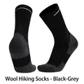Merino wool hiking socks in black and grey finish for outdoor sports activities - 354 Black-Grey