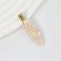 Acetate hair clip in pink and white marble pattern with golden metal clasp for women - 51# Small 6cm Acetate Seamless Clip