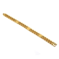 Bracciale a catena tank in acciaio inossidabile dorato con maglie a cinque elementi - Oro