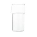 Minimalist stackable borosilicate glass coffee cup with transparent stepped design - 600ml (Large)