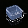 Compact 5.5x5.5x3cm transparent square plastic storage box for jewelry and small items - 3055 Square Box (5.5*5.5*3cm)