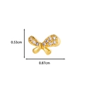 Golden butterfly cartilage stud earring with clear zircon inlay and 0.87cm width - Golden Yellow / Small Butterfly Style (4# Gold)