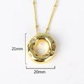 Detailed view of hip hop gold letter pendant with dimensions 21mm by 20mm and tiny diamonds - Letter O(XED218)