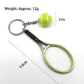 Portachiavi con racchetta da tennis e ciondolo palla gialla anello argento 9,8cm - 2*9CM / Verde
