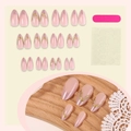 Roze parelmoer kunstnagels set met gouden 3D-golven en manicure benodigdheden - Roze Parel Verguld (Verpakt)