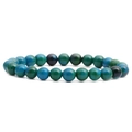 Pulsera Phoenix de cuentas de Lapislázuli con piedras naturales azules y verdes para hombre - 6mm / Verde azulado