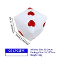 Aufblasbarer weißer PVC-Würfel mit roten Herzen in 30cm Größe für Party-Spiele - 30CM Herzmuster