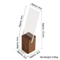 Minimalist wooden jewelry stand with acrylic earring display panel in elegant dark finish - 2-Pair Stud Holder (Walnut) / Large (12.5cm)