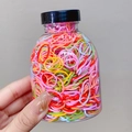Barattolo di mini elastici colorati per capelli con tappo nero per acconciature bimbe - 1000 Pezzi/Barattolo / 4# Multicolore