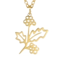 18k gold plated stainless steel hollow birth flower pendant in minimalist golden design - Gold Color Holly