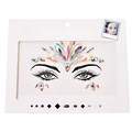 Holographic face crystal jewels on display card for makeup and party styling - HF-072 Holographic Mix
