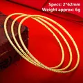 Three-piece set of twisted rope golden bracelets for women in bohemian style - 62mm / Style 2
