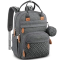 Deep grey multifunctional mummy backpack with large capacity and portable hanging bag pouch - Dark Gray